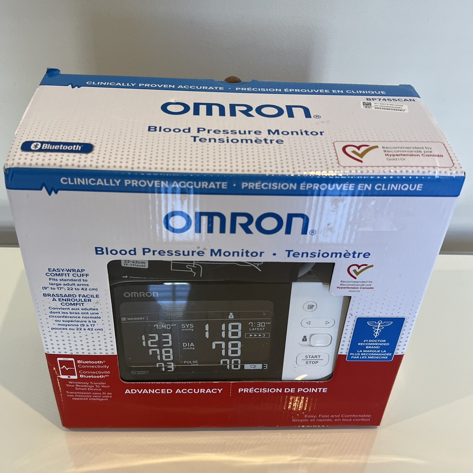 Omron BP7455CAN Blood Pressure Monitor With Bluetooth Connectivity