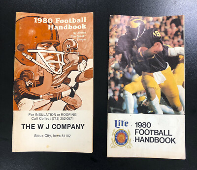 1980 Football Handbook - 2 Different Paperback - Pro & College Teams