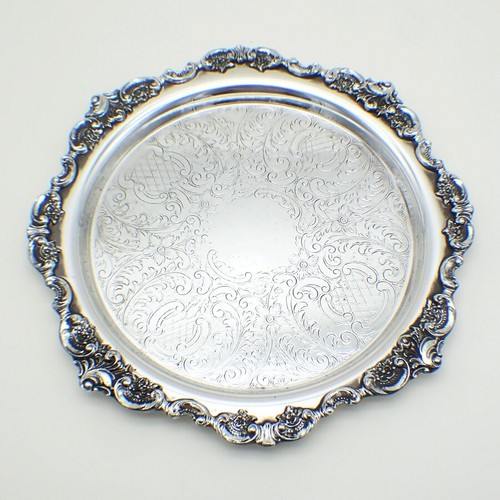 Wallace Baroque Chargers Sandwich Trays Set of 3 Silverplate - Picture 2 of 12