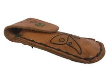 Vintage Leather Pocket Knife Sheath hand stitched and crafted 1960's