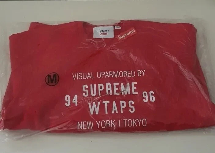 Sweat col rond rouge FW21 Supreme x WTAPS taille M moyen neuf avec étiquette pull 