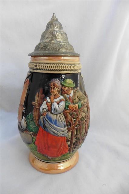 pewter beer stein with lid