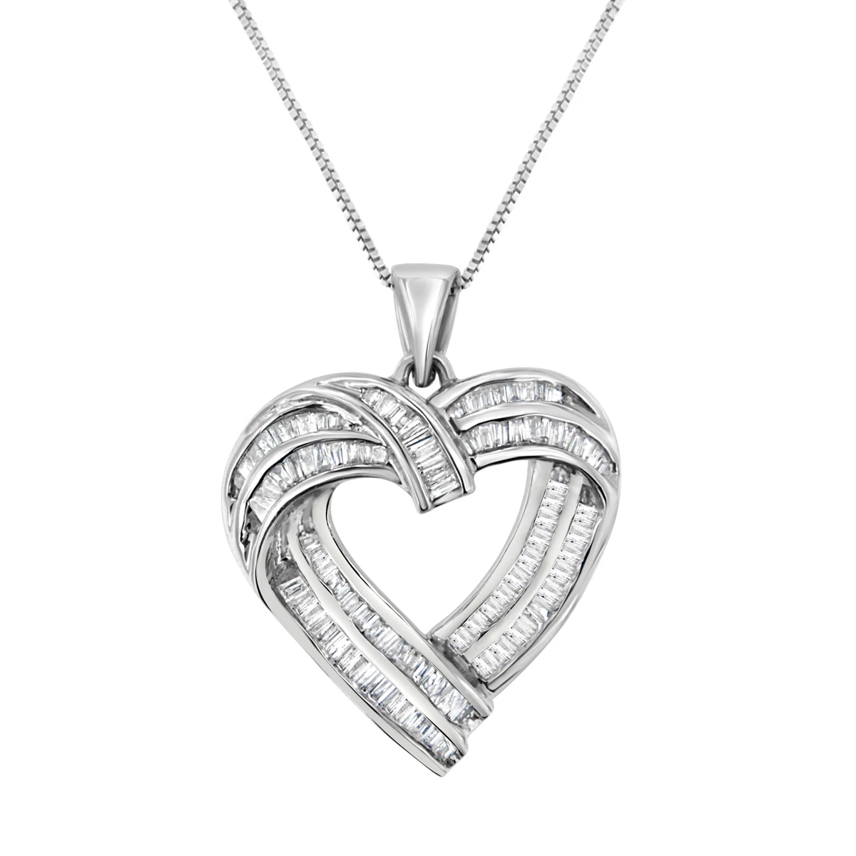 Baguette heart necklace deals