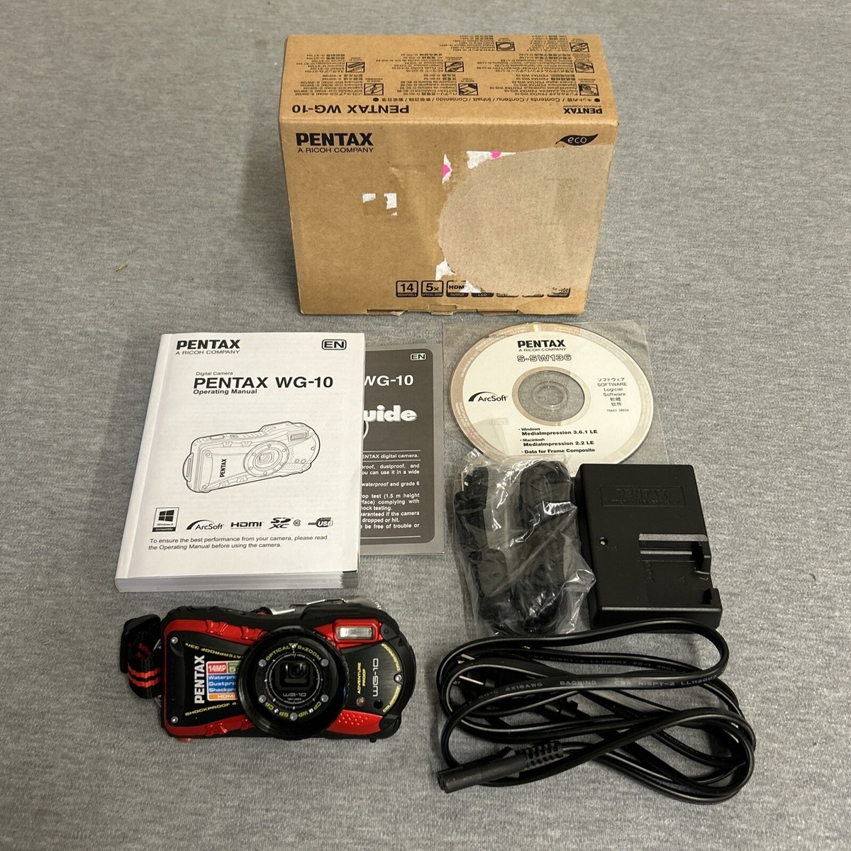 PENTAX Pentax Optio WG-10 14.0MP Digital Camera - Red for sale