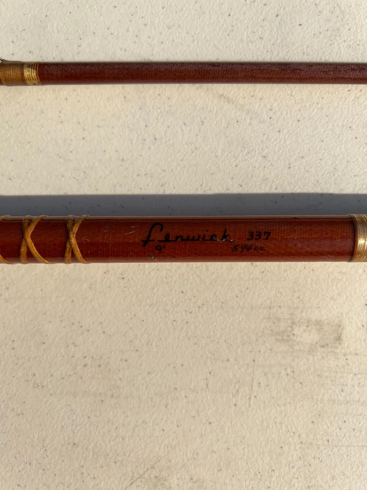 VINTAGE 1950 FENWICK 337 2 PIEZAS 9' 5 1/4 OZ CAÑA MOSCA RARA Foto 3 de 4