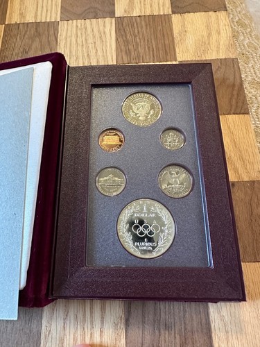 1988-S US Mint Prestige Proof Set Olympiad Silver Dollar Box & COA - 第 3/8 張圖片