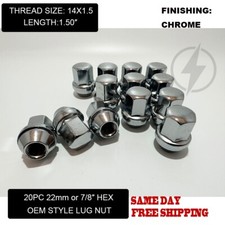 20pc Chrome 14x1.5 Fits 2011 Newer Dodge Durango Oem Factory Style Lug Nut