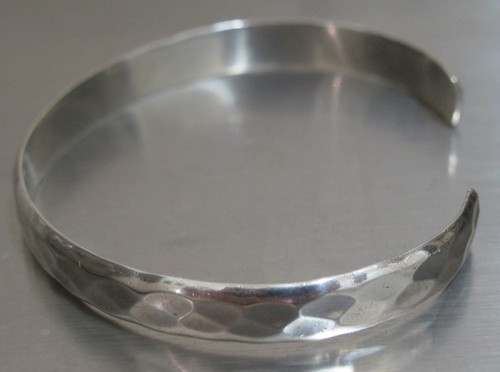 Vintage Sterling Silver Hammered Cuff Bracelet- 18g -Made in Thailand - Picture 4 of 12