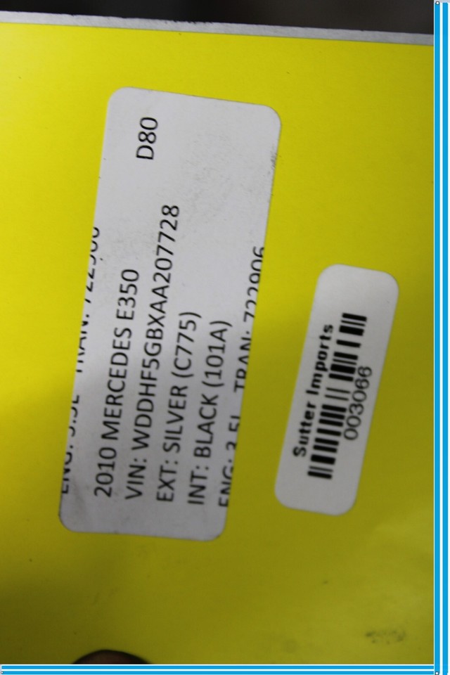 1016 Mercedes E350 E550 W212 Rear Bumper Reinforcement Impact Crash