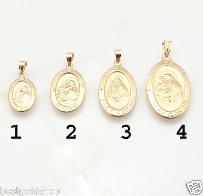 14K Gold Saint Anthony Medal Pendant Religious Jewelry 14K Gold Saint Anthony Medal Pendant Religious Jewelry