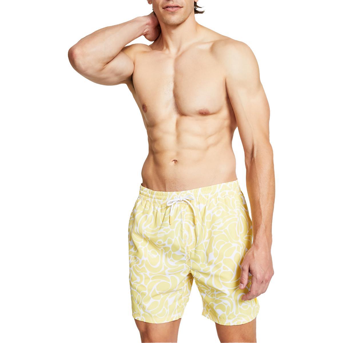 Мужские желтые пляжные плавки Guess с принтом на завязках XXL BHFO 1348 5690₽