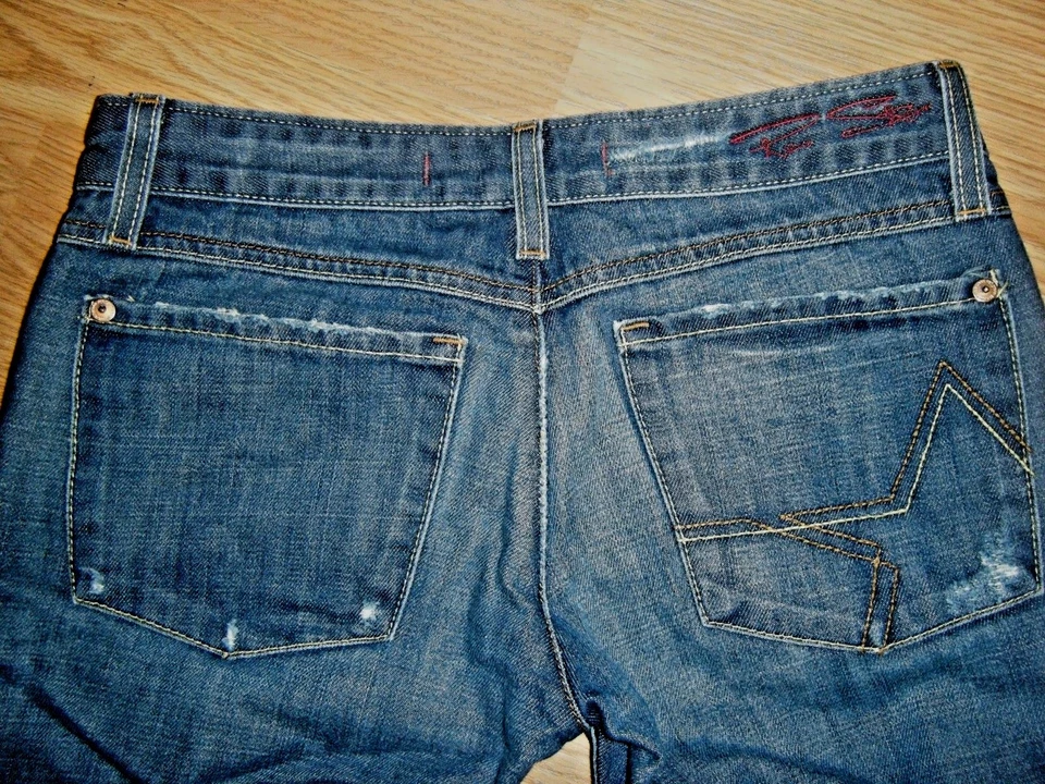 REO STARR COTTON DISTRESSED DENIM BOOTCUT JEANS SIZE 26 - Image 4 of 4