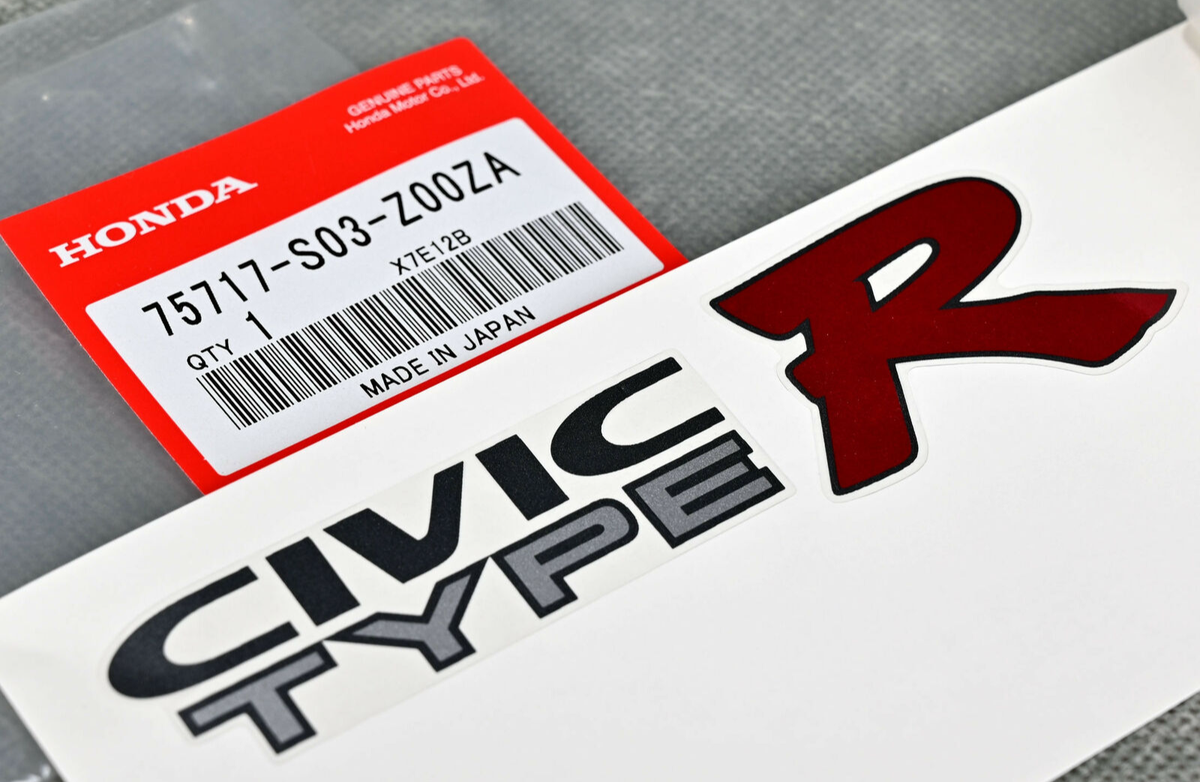 Honda Genuine OEM 75717-S03-Z00ZA Civic Type-R Back Door Decal