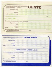  L3 Cedole Commissione Pubblicitarie Anni 70 80 EDIZIONI RUSCONI Gente Motori