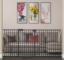Extra Wide Baby Gate Extra Wide Pet Dog Gates for Stairs Doorways Black Metal Te