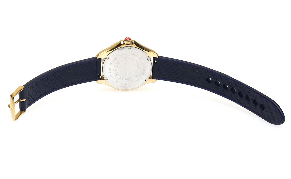 Michele Cape Swiss Chronograph Navy Blue Dial Watch Michele Blue Face Watch Two Tone Michele Deco Watch Blue  main image 3