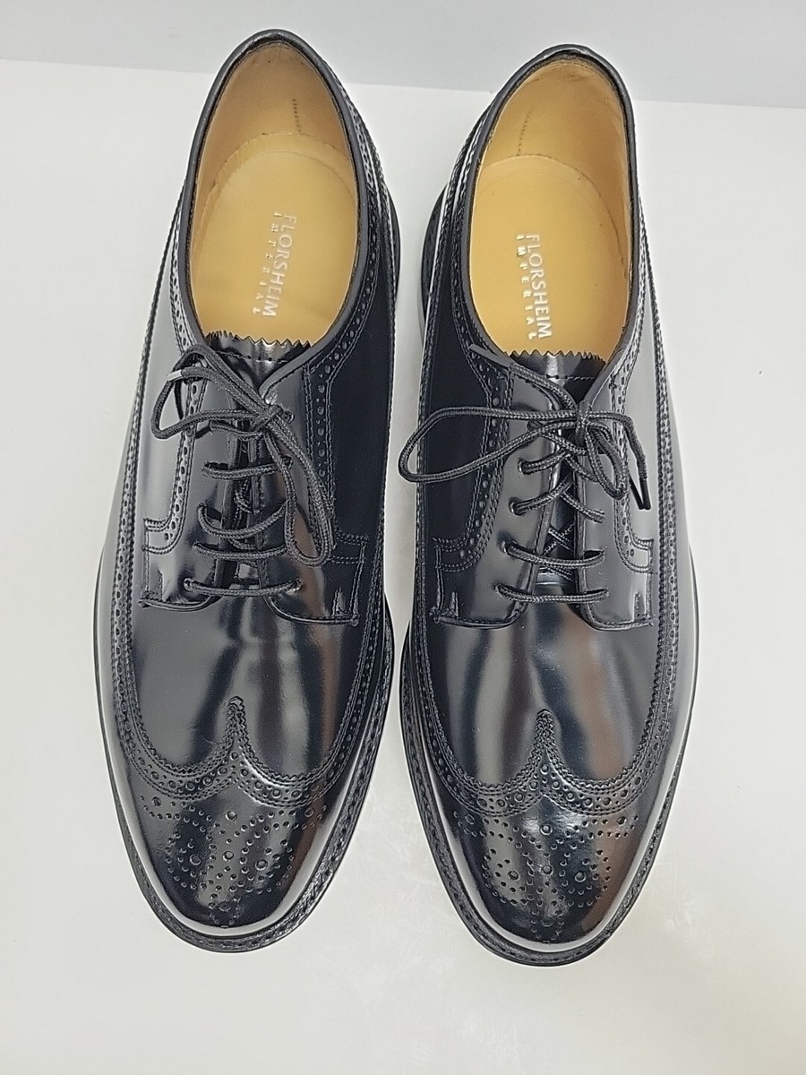 靴 FLORSHEIM Kenmoor US9 1/2 3E Florsheim Royal Imperial Kenmoor Black Wingtip Men's Shoes Size 12