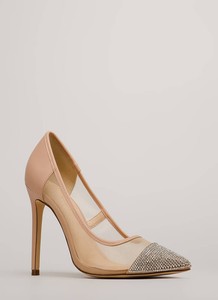 clear closed toe heels