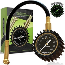 Tire Gauge - 0-100 PSI Heavy Duty Tire Pressure Gauge. Certified ANSI Accurate 2