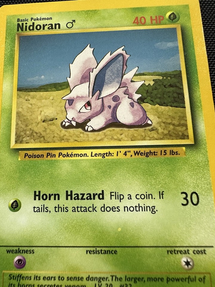 Pokemon Card Misprint Nidoran Base Set Ink Error Card 55/102 Printer ...