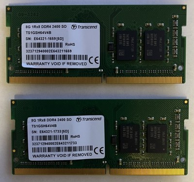 TS1GSH64V4B TRANSCEND 16GB (2x8GB) DDR4 2400 Laptop RAM