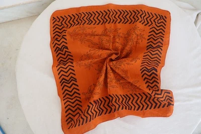 Écharpe col bandana rouge style bohème 100 % coton imprimé bohème bloc main doux - Photo 1/4
