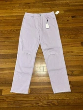 Vigoss Womens Billie 90s Boyfriend Jeans Sz 28 Lavendar Distressed Denim NWT