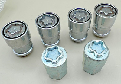 4 piece Wheel Locking Lug Nuts with Keys Cone Seat 9/16-18