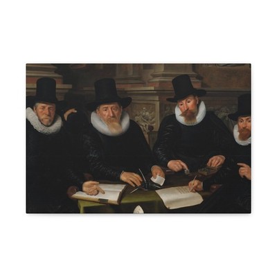 Werner van den Valckert - Vier regenten en de binnenvader - Canvas Wall Art