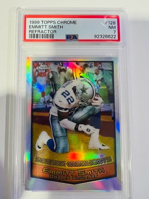 1999 Topps Chrome Refractor Emmitt Smith PSA 7