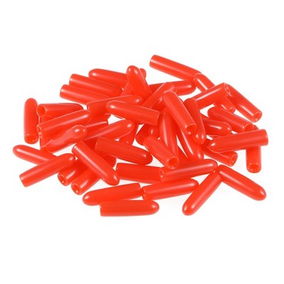 Screw Thread Protectors, 2mm ID 15mm Length Round End Cap Cover Red 50pcs