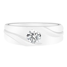 0,80Kt Zertifiziert Weiß Diamant Solitär Herren Ring