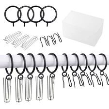 120PCS Stainless Pinch Pleat Hooks with 1.5" Rod Rings for Curtains