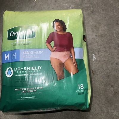 Depend Fresh Protection Dryshield Underwear 18 Count Size Medium Women 4 Pack