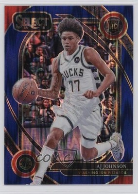 2024-25 Panini Select Courtside Blue Flash Prizm 98/99 AJ Johnson Rookie RC 1pk2