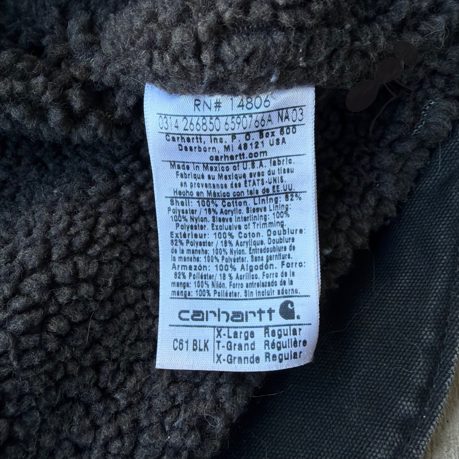 Carhartt C61 black chore work wear jacket thumbnail 5