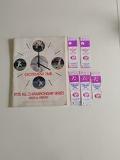 1975 N.L. Championship Series Program With Games 1, 2, And 3 Ticket Stubs