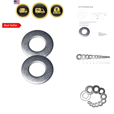 #ad 3 4quot; Flat Washer 18 8 304 Stainless Steel Washers Flat 3 4 inch Stainless F... $18.39