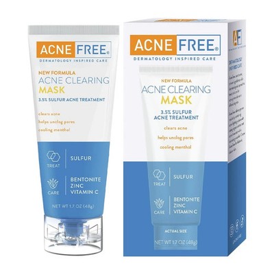 Acne Clearing Mask, 3.5% Sulfur Acne Treatment, Absorbs Excess Oil and Unclogs P