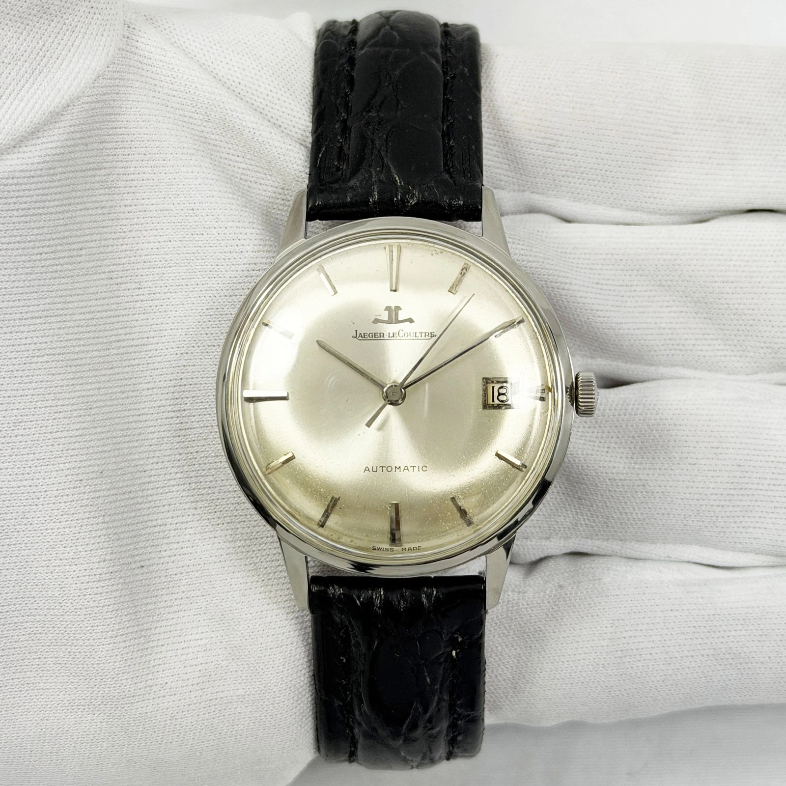 Jaeger LeCoultre — Vintage Jaeger-Lecoultre Automatic E393 35MM Silver Dial Stainless Steel