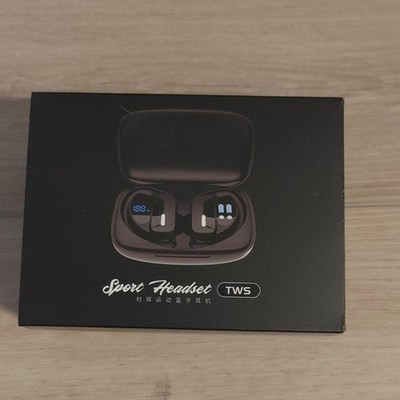 Sport Headset TWS True Wireless Bluetooth In-Ear Earbuds Built-In Mic, Black