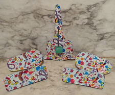 5 Vntg Metal Noisemakers w/ Plastic Handle Scary Clown Circus Tin Litho