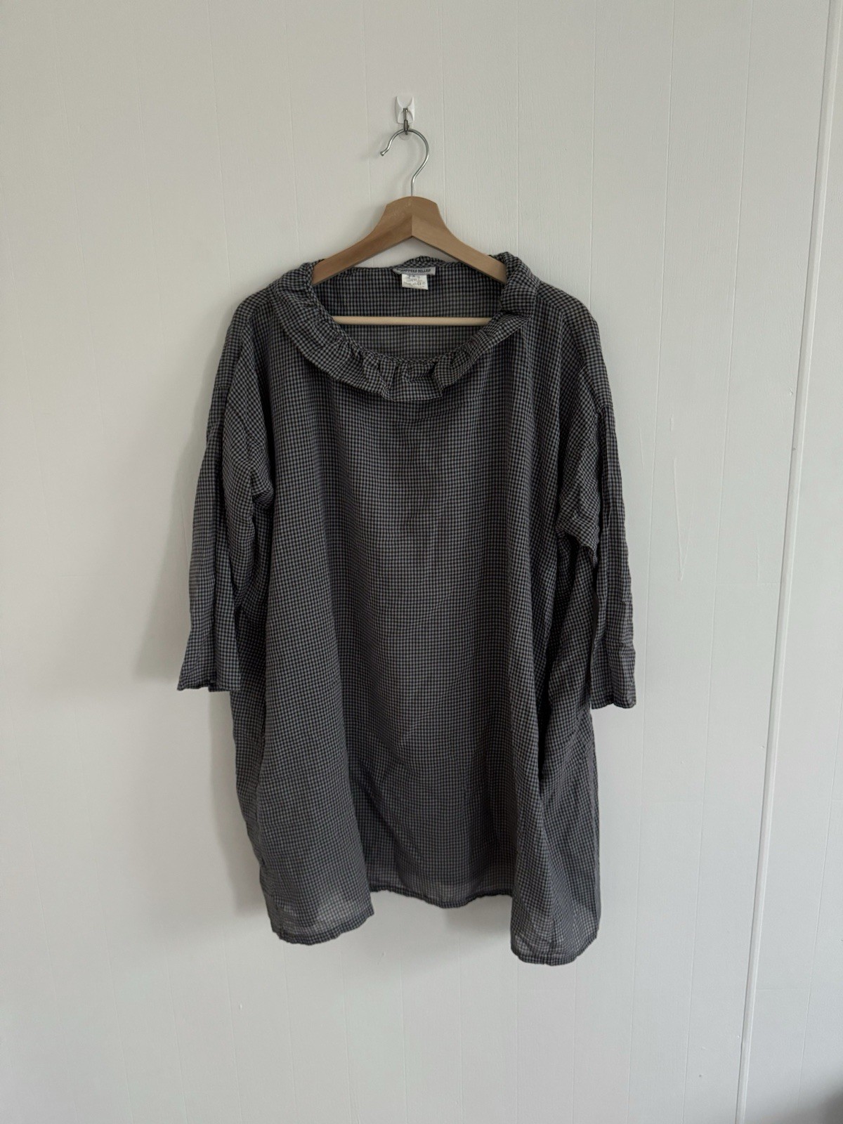 Echappees Belles Gingham Checkered Oversized Cott… - image 1