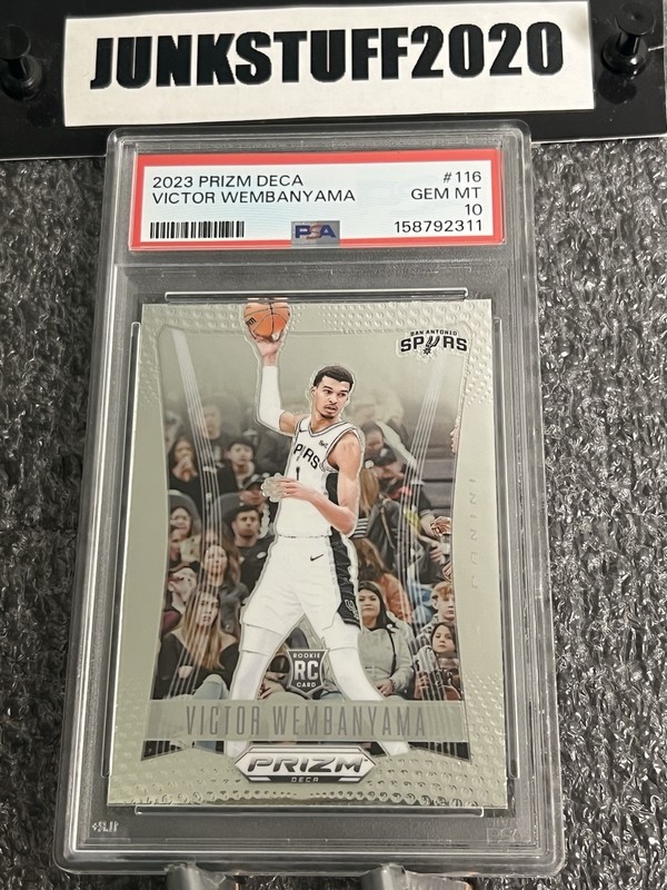 2023-24 Prizm Deca Victor Wembanyama PSA 10 Rookie #116 Rare RC Spurs Hobby Sp