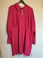 ASOS DESIGN Curve Texture Stripe volume sleeve Shirt Dress Plus Women’s Size 26