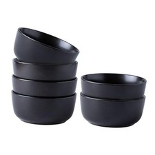 Stoneware Cereal Bowls 26oz Soup Bowls Set for Cereal Set of 6 Matte Black