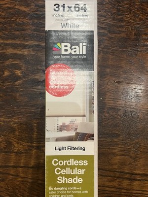 Bali Cordless Cellular Shade Light Filtering 31x64 White Design