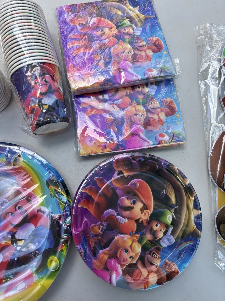 Suministros para fiestas temáticos Mario Party ver descripción Foto 2 de 2