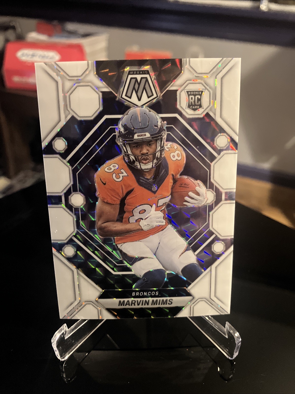 2023 Mosaic Marvin Mims /25 Rookie White Mosaic Prizm RC #346 Broncos SSP