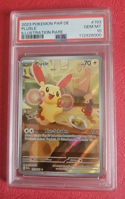 Pokemon Plusle 193/182 - Paradox Rift- Illustration Rare -NM-DEUTSCH PSA 10 